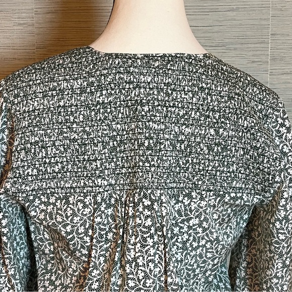 Veronica Beard Desio V-Neck Mini Dress Womens Size 2 Green Silk Smocked - Picture 6 of 9